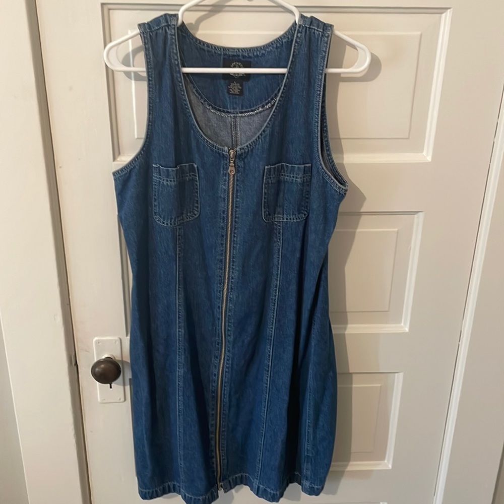 Vintage denim zip up dress